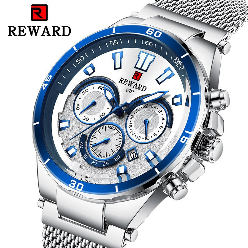 Reward Foreign Trade Three Eye OEM Watch Multi-function Sports Men's Watch Cross-border Waterproof Men's Watch Watches