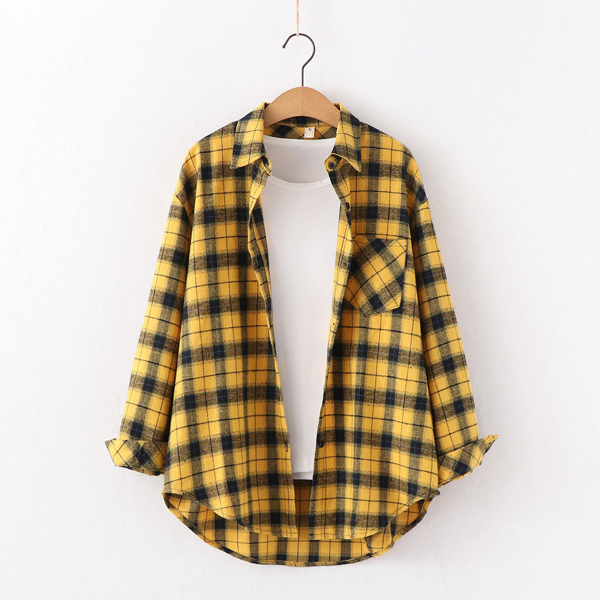 Autumn new ten-color plaid shirt women's long-sleeved loose shirt coat top fashion trend