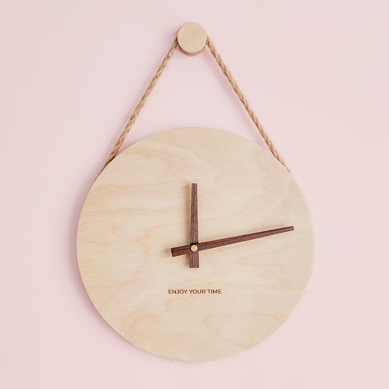 Wooden slings creative wall clock Nordic Japanese hot watch home living room clock decoration wall clock