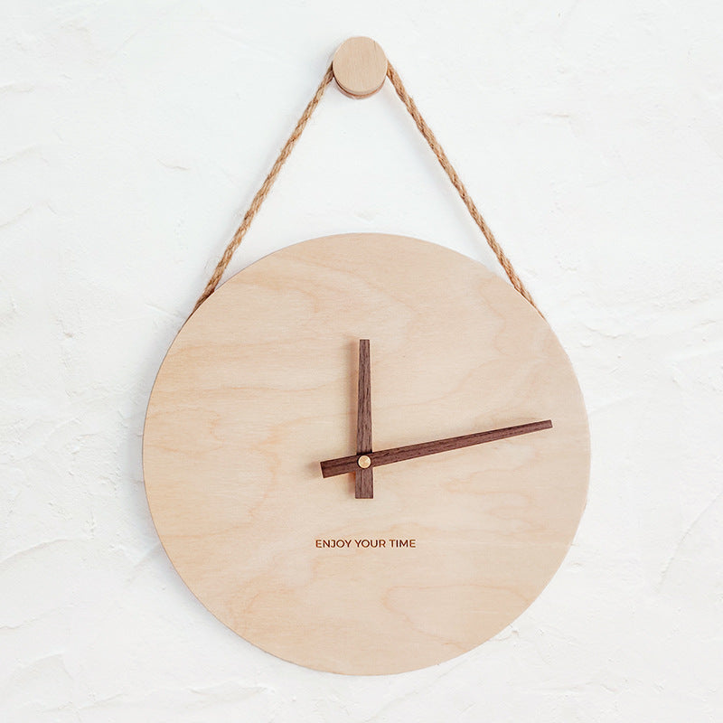 Wooden slings creative wall clock Nordic Japanese hot watch home living room clock decoration wall clock