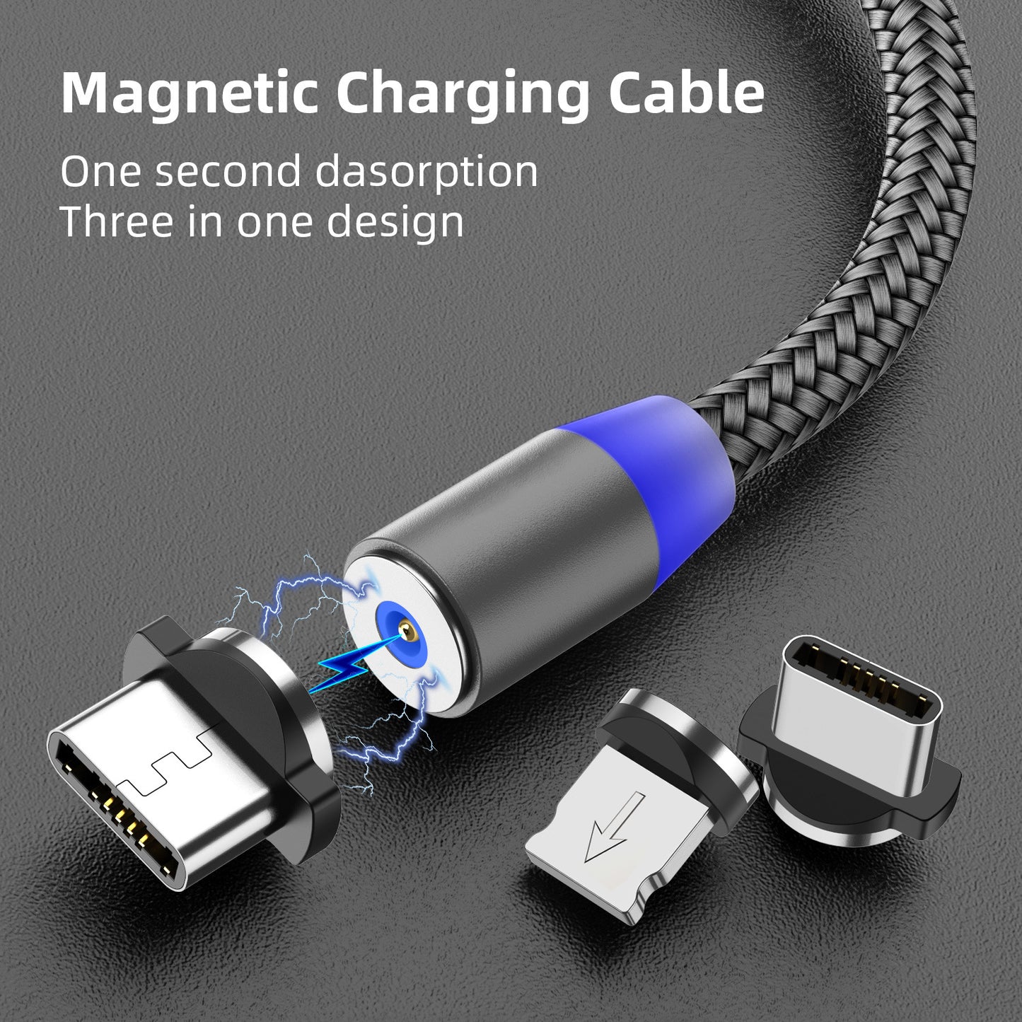 USLION magnetic suction data cable neutral custom data cable three-in-one blind suction charging cable suitable for Apple Type-C