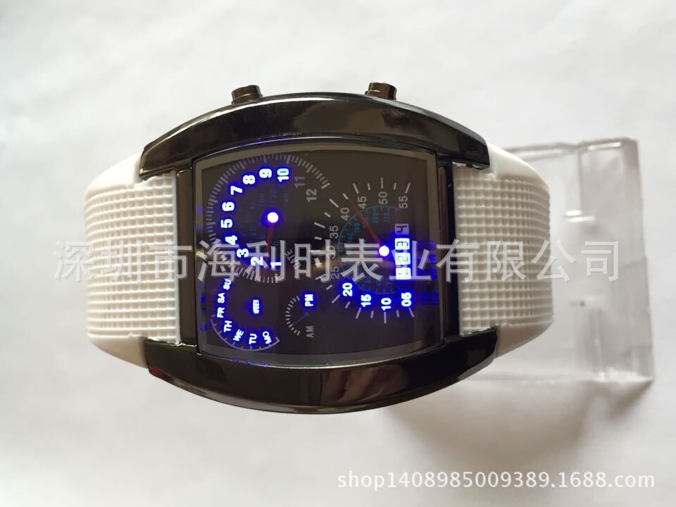 Foreign trade cross-border LED electronic explosion models aviation watch men's square sports dashboard creative watch factory