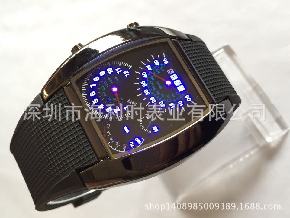 Foreign trade cross-border LED electronic explosion models aviation watch men's square sports dashboard creative watch factory