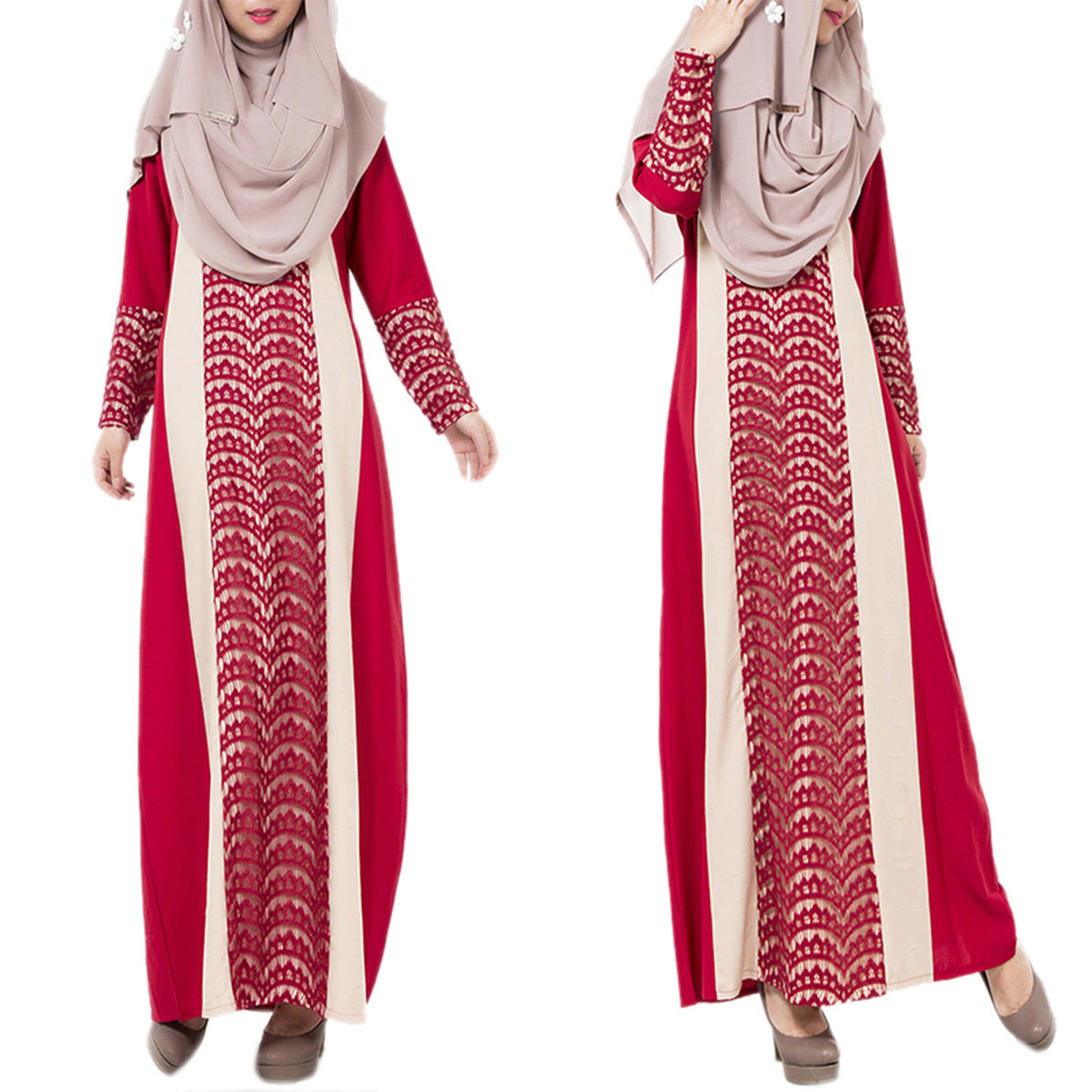 Factory direct supply new Arab Muslim robe ethnic long skirt lace dress Middle East clothing 020