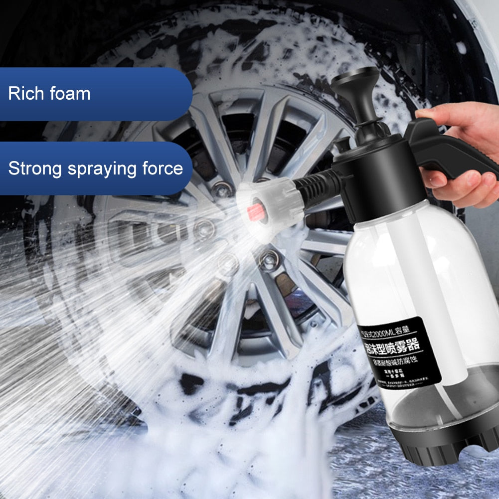 2L Hand Pump Foam Sprayer Hand Pneumatic Foam Cannon Snow Foam Car Wash Spray Bottle Car Window Cleaning for Auto Home Washing