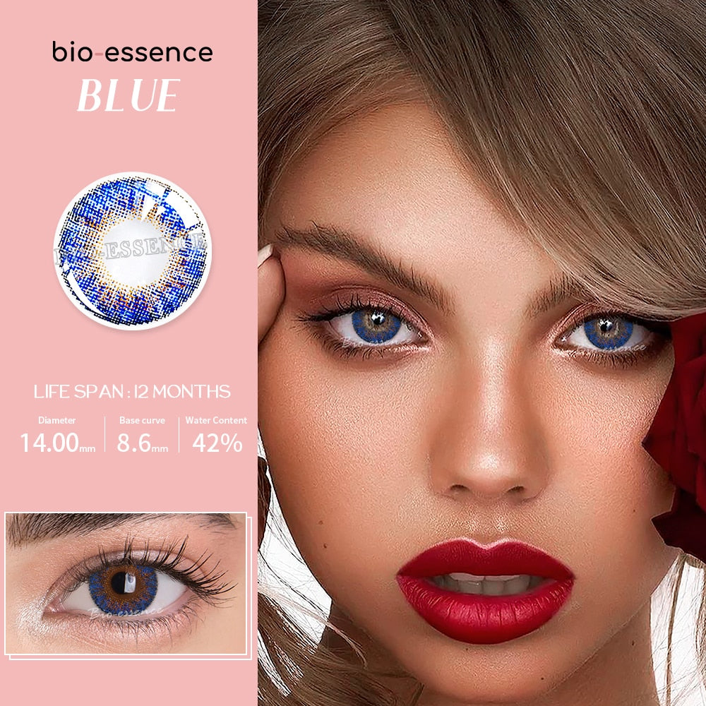 Bio-essence 1 Pair Colored Contact Lenses for Eyes Blue Lenses Green Eye Lenses Gray Lenses Natural Lenses  Fashion Lenses