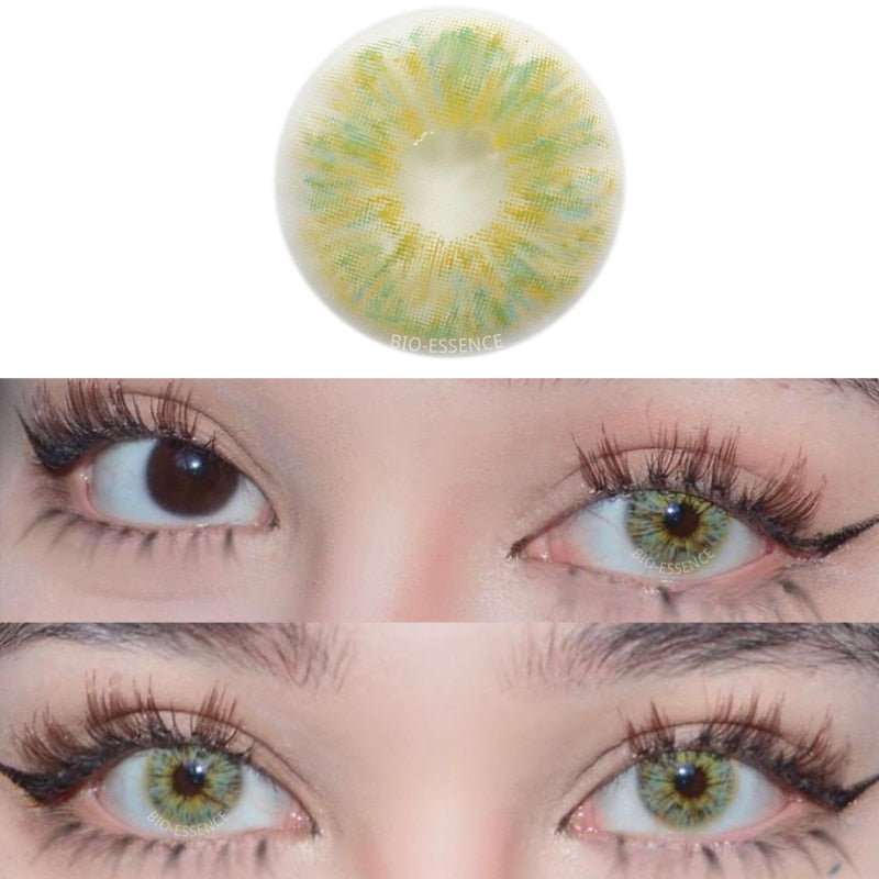 Bio-essence 1 Pair Colored Contact Lenses for Eyes Blue Lenses Green Eye Lenses Gray Lenses Natural Lenses  Fashion Lenses