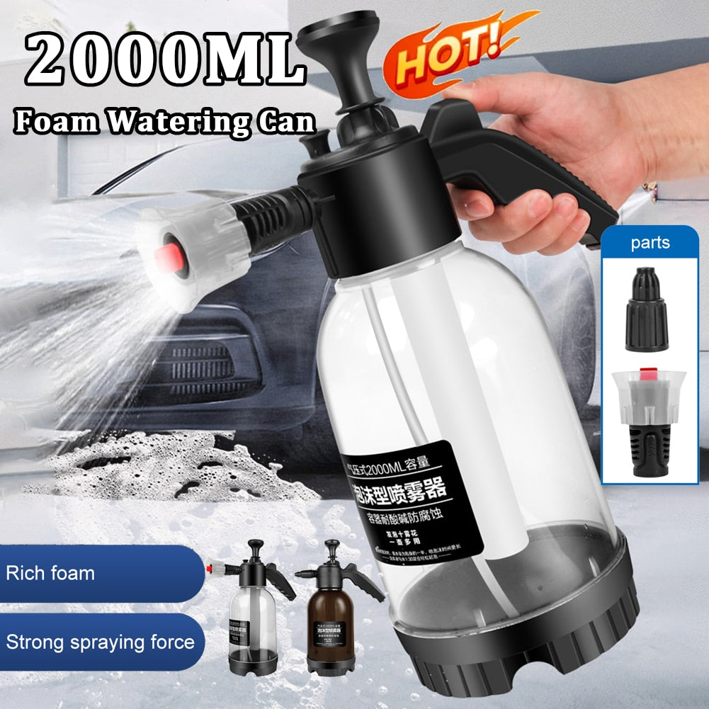 2L Hand Pump Foam Sprayer Hand Pneumatic Foam Cannon Snow Foam Car Wash Spray Bottle Car Window Cleaning for Auto Home Washing