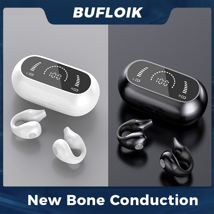 2022 NEW Bone Conduction Earphone Bluetooth 5.2 Ear Clip on Ear Earring Wireless Headphones Sports Headsets Ear Hook with Mic