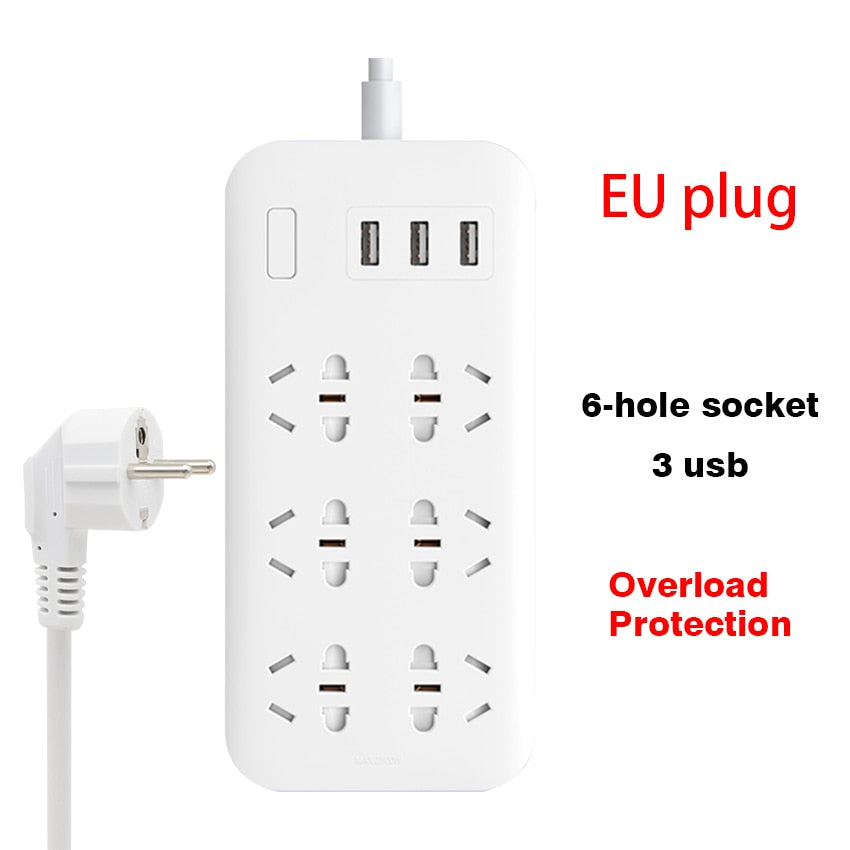 EU Plug Converter Power strip Extension Cord Socket 20W Fast Charging Outlet Socket Adapter Patch Panel Patch board