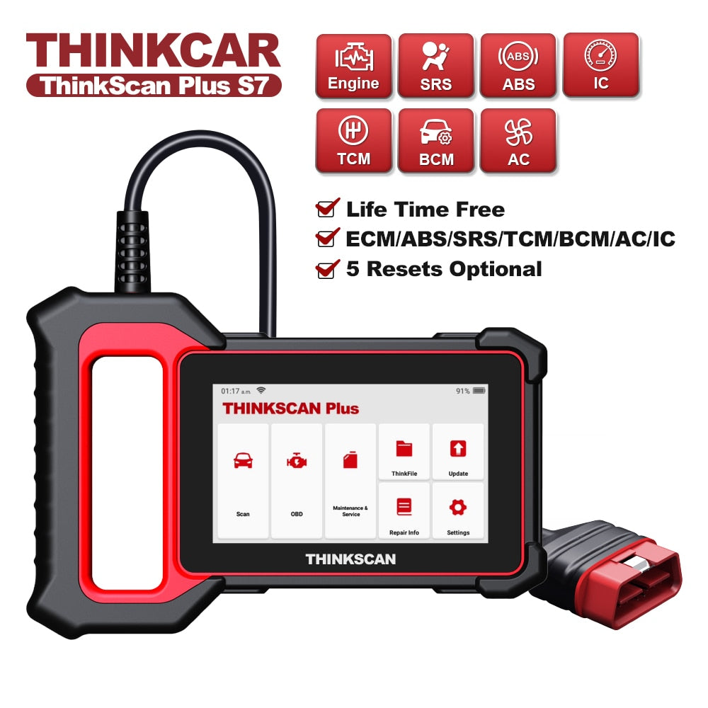 THINKCAR Thinkscan Plus S7 S4 Obd2 Scanner Car Diagnostic Tool Automotivo Intelligent System Diagnosis Code Reader 28 Reset