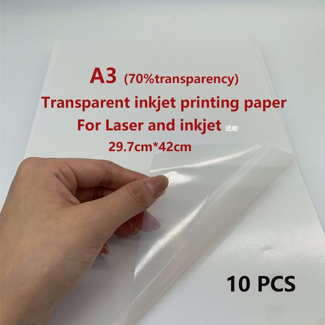 A4 printer paper Transparent Printable Vinyl Sticker Waterproof Self-Adhesive paper 210*297mm for For Inkjet and laser Printer