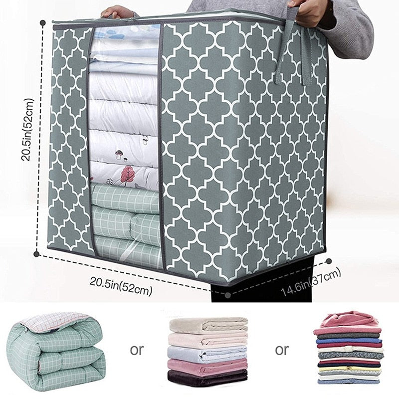 Clothes organizer Foldable Comforter Storage Bag Household Clothing Storage Box Dustproof Quilt Storage bolsas de almacenamiento