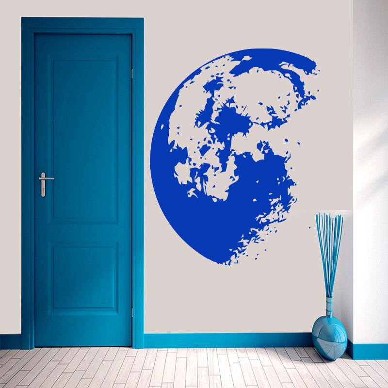 Outer Space Moon Wall Sticker Home Decor Modern Vinyl Wall Decals Removable House Decoration Wall Art Mural