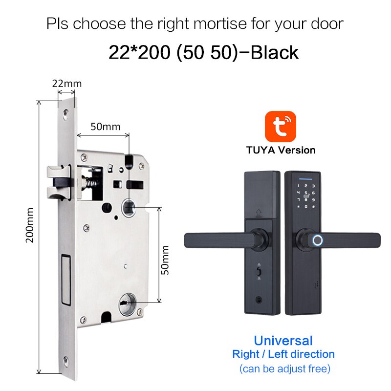 Tuya Biometric Fingerprint Lock, Security Intelligent Smart Lock With WiFi APP Password RFID Unlock,Door Lock Electronic Hotels