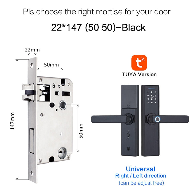 Tuya Biometric Fingerprint Lock, Security Intelligent Smart Lock With WiFi APP Password RFID Unlock,Door Lock Electronic Hotels