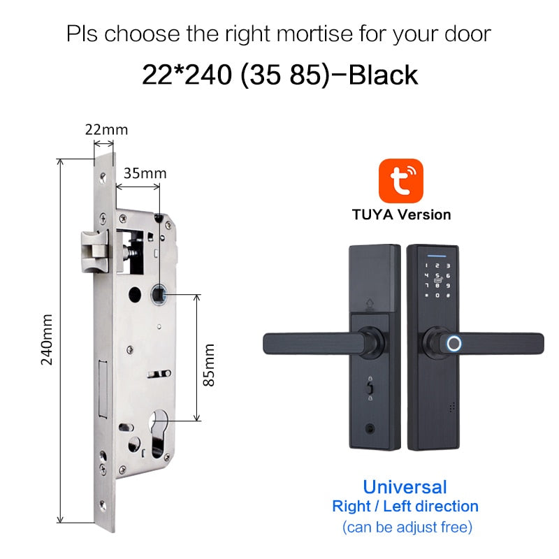 Tuya Biometric Fingerprint Lock, Security Intelligent Smart Lock With WiFi APP Password RFID Unlock,Door Lock Electronic Hotels