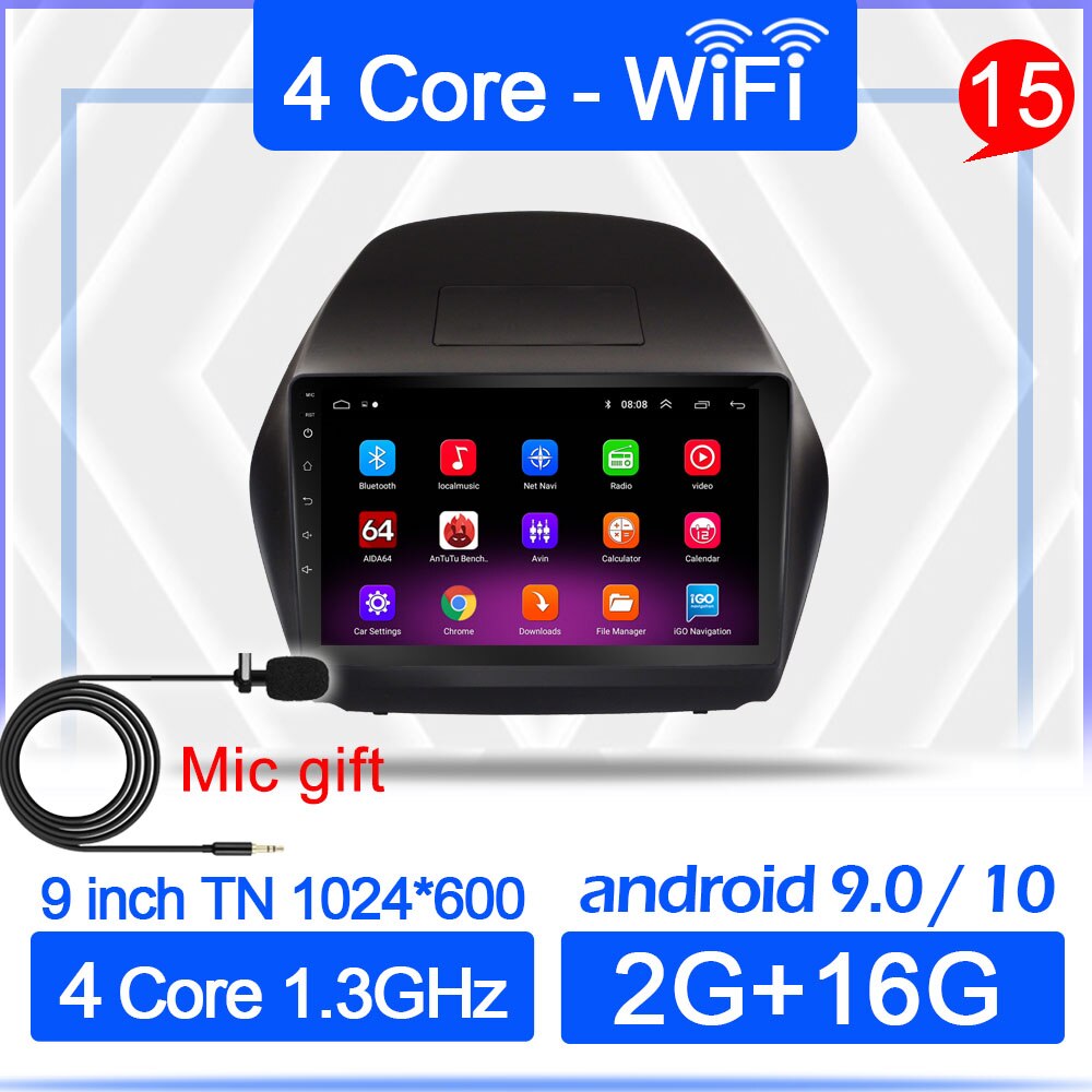 Car Android 10 Player For Hyundai Tucson IX35 2010 2011 2012 2013 2014 2015 2din Radio Multimedia GPS 2 din For Tesla style