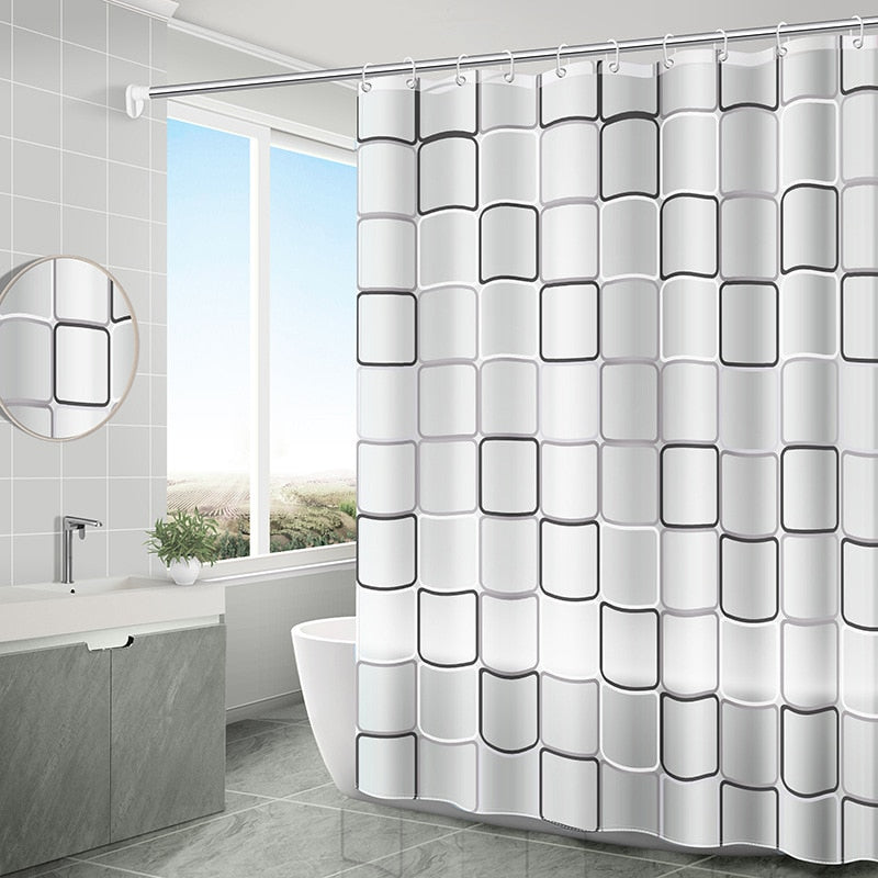 Waterproof Shower Curtain Mildew Proof Durable Bathroom Screens With Hook Modern Printed Bathtub Curtains Bathroom Accessories