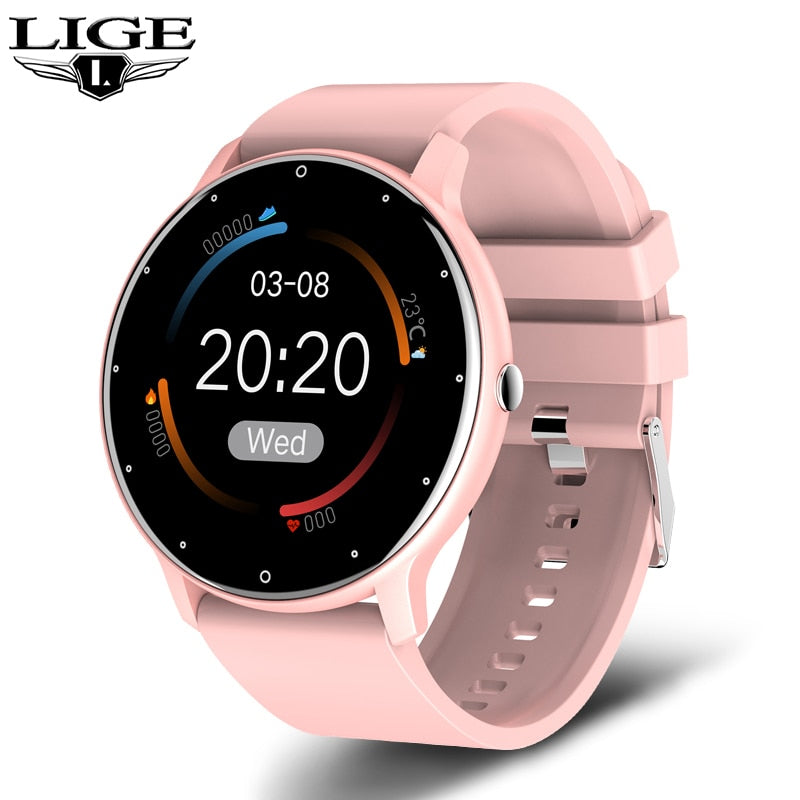 LIGE 2022 New Men Smart Watch Real-time Activity Tracker Heart Rate Monitor Sports Women Smart Watch Men Clock For Android IOS