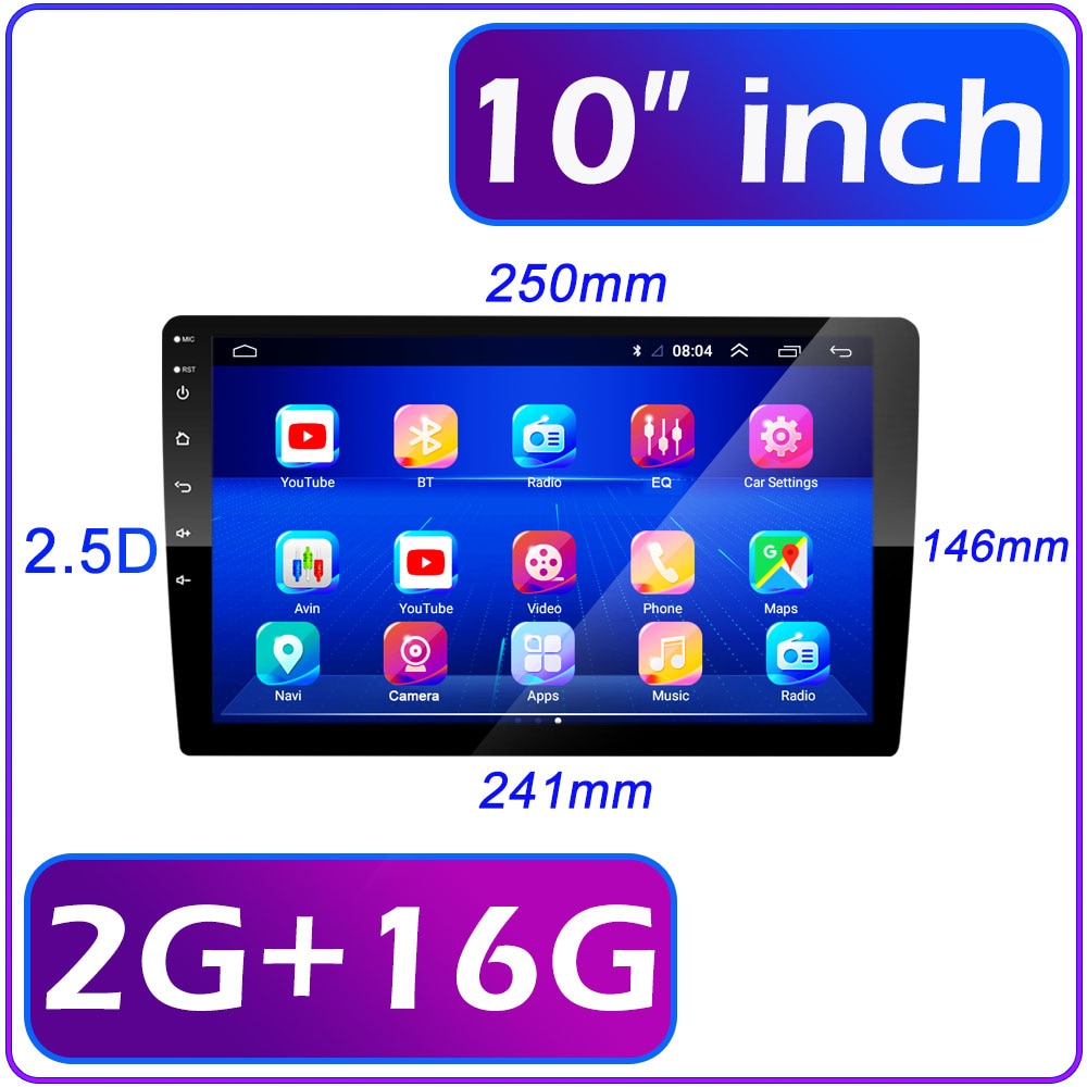 2 Din Android 7 9 10 Inch Car Multimedia Video Player Universal 2DIN Stereo Radio GPS For Volkswagen Nissan Hyundai Kia Toyota