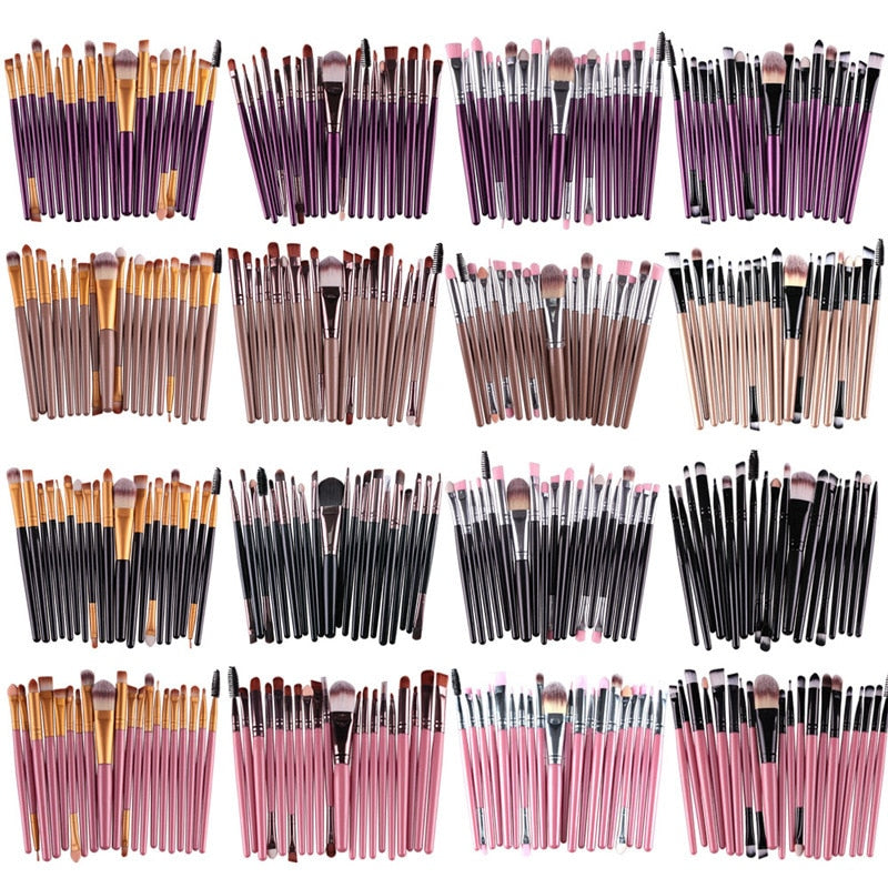 MAANGE 20pcs Makeup Brushes Sets Eye Cosmetic Powder Foundation Blending Eyeliner Eyelash Eyebrow makeup Soft Hair Beauty tool