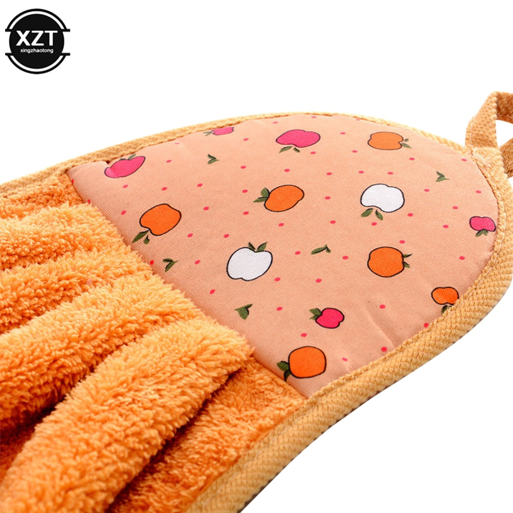 Coral Velvet Bathroom Supplies Soft Hand Towel Absorbent Cloth Dishcloths Hanging Cloth Kitchen Accessories 30*38cm