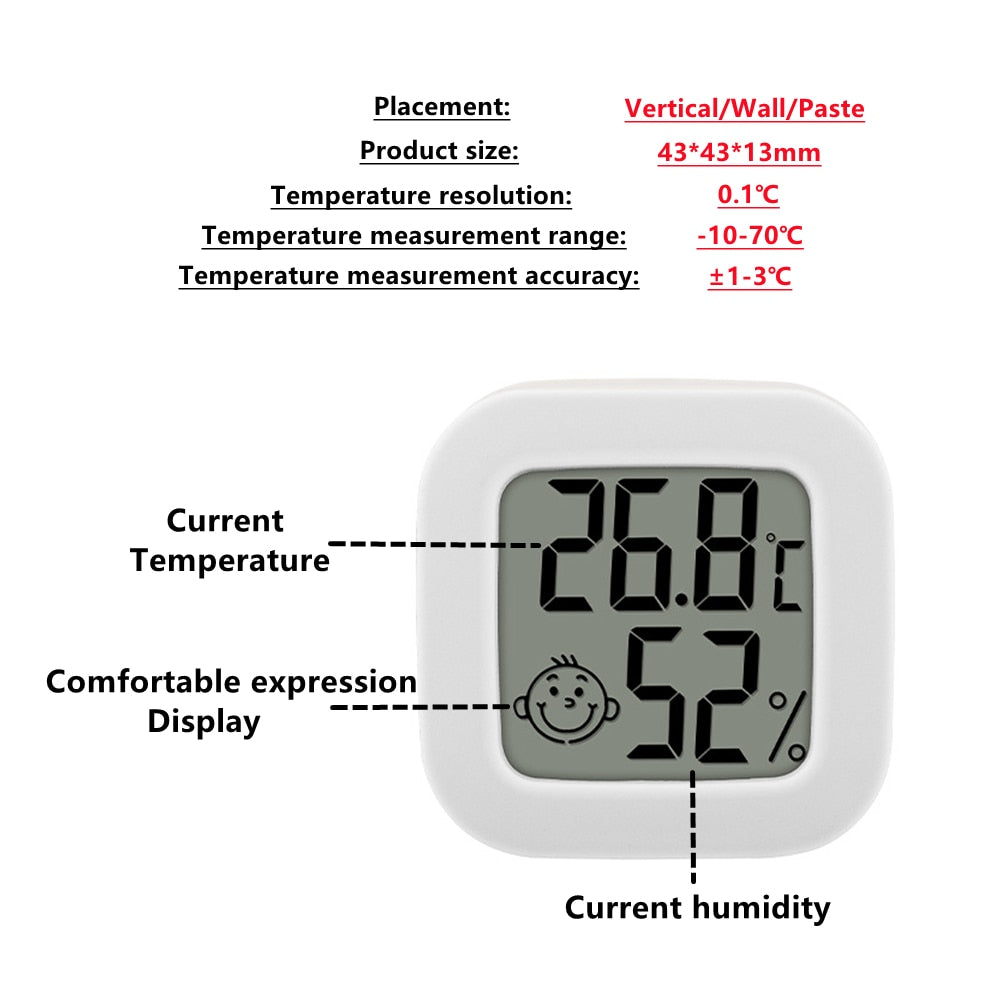 Mini Indoor Thermometer LCD Digital Temperature Room Hygrometer Gauge Sensor Humidity Meter Indoor Thermometer Temperature