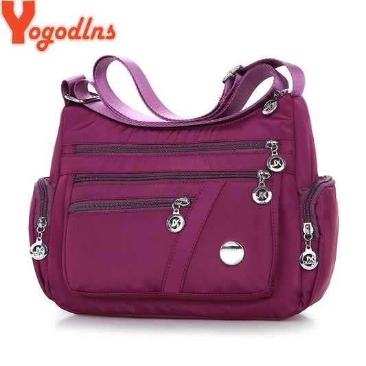 Yogodlns Oxford Waterproof Shoulder Bag Women Casual Crossbody Bag Multifunction Shopping Handbag Large Capacity Messenger Bag