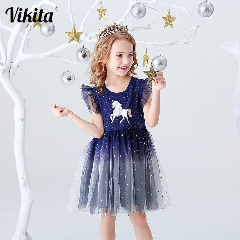 Vestido Infantil Kids Summer Princess Dress Girls Performance Costumes Children Birthday Party School Casual Unicorn Dresses