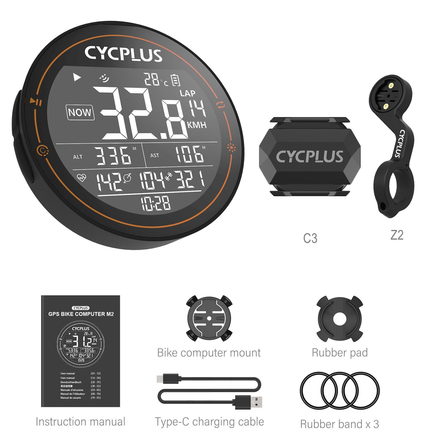 CYCPLUS M2 Wireless GPS Bicycle Computer ANT+ Bluetooth Cycling Road Bike MTB Waterproof Speed Meter Cadence Power Accessories