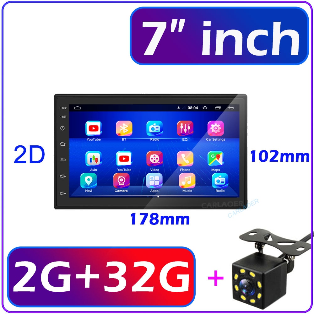 2 Din Android 7 9 10 Inch Car Multimedia Video Player Universal 2DIN Stereo Radio GPS For Volkswagen Nissan Hyundai Kia Toyota