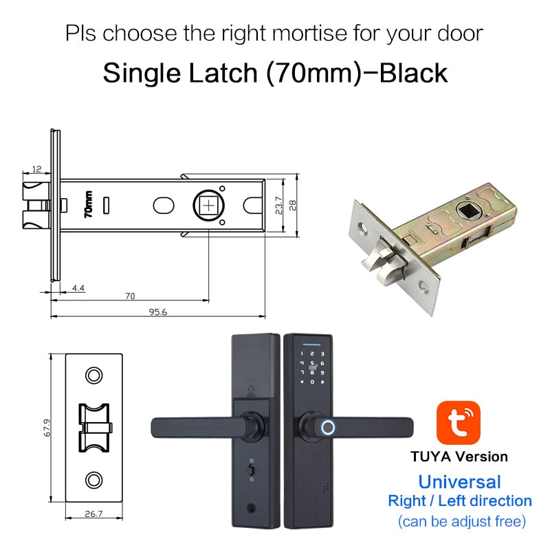 Tuya Biometric Fingerprint Lock, Security Intelligent Smart Lock With WiFi APP Password RFID Unlock,Door Lock Electronic Hotels