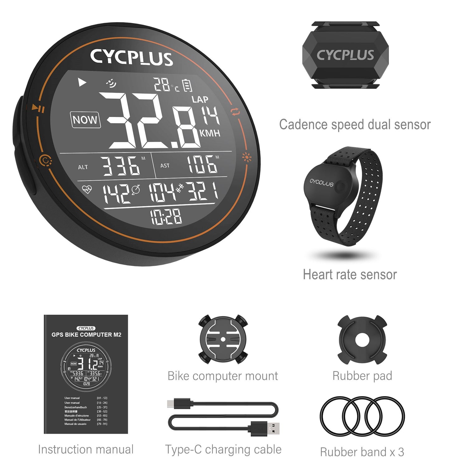 CYCPLUS M2 Wireless GPS Bicycle Computer ANT+ Bluetooth Cycling Road Bike MTB Waterproof Speed Meter Cadence Power Accessories