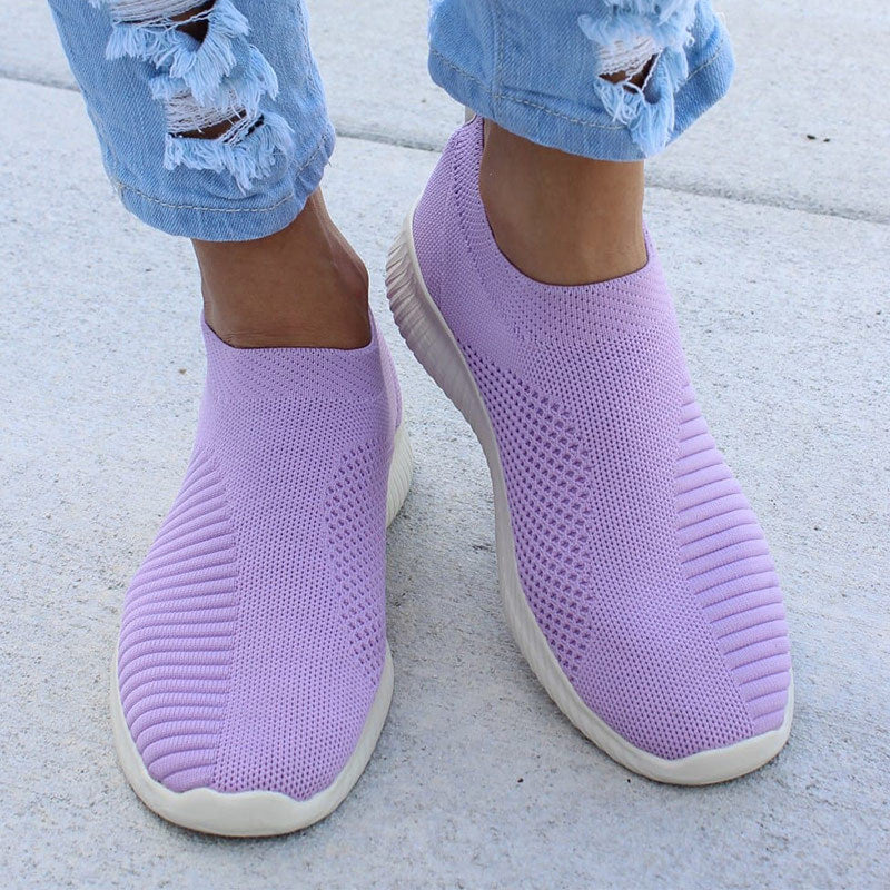 Women Vulcanized Shoes Flat Slip on Shoes Woman Lightweight White Sneakers Summer Autumn Casual Chaussures Femme Basket