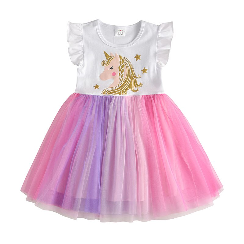 Vestido Infantil Kids Summer Princess Dress Girls Performance Costumes Children Birthday Party School Casual Unicorn Dresses