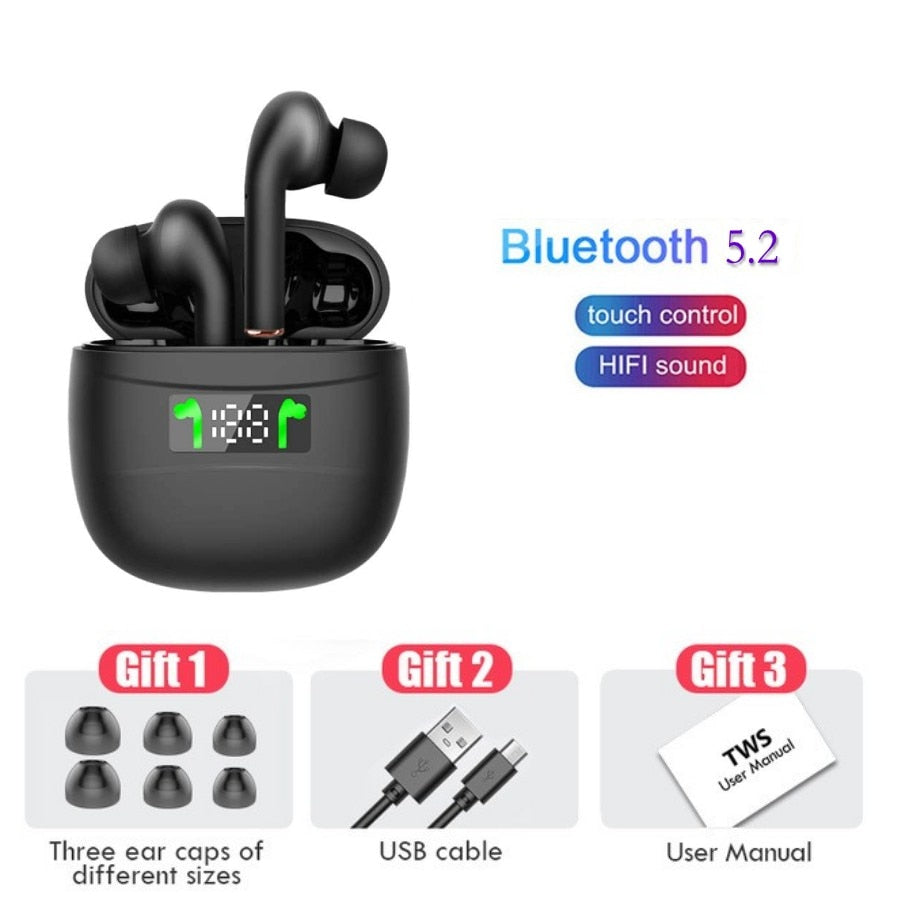 TWS Wireless Earphones Bluetooth 5.0 Headphones IPX7 Waterproof Earbuds LED Display HD Stereo Built-in Mic for Xiaomi iPhone