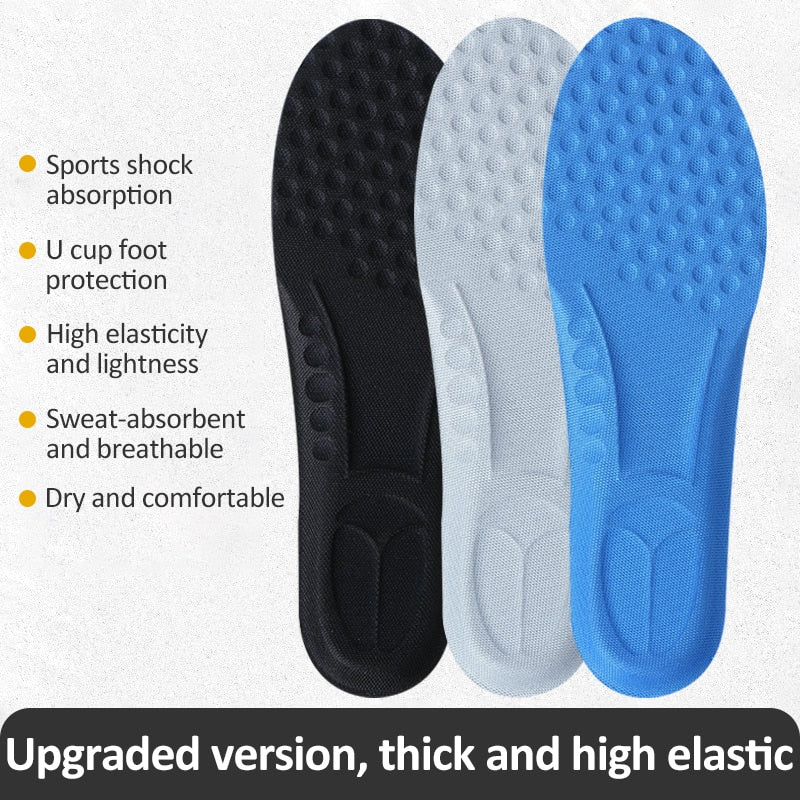 2023 New Memory Foam Insoles For Shoes Sole Deodorant Breathable Cushion Running Insoles For Feet Man Women Orthopedic Insoles
