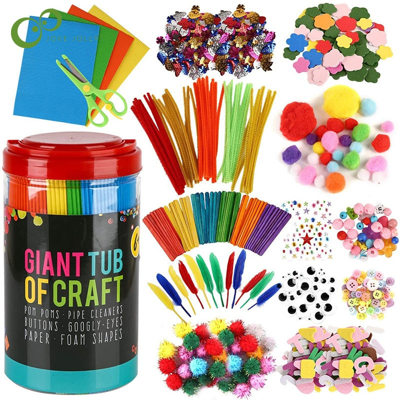 Arts and Crafts Supplies for Kids All in One DIY Crafting School Kindergarten Homeschool Supplies Arts Set Toys for Children