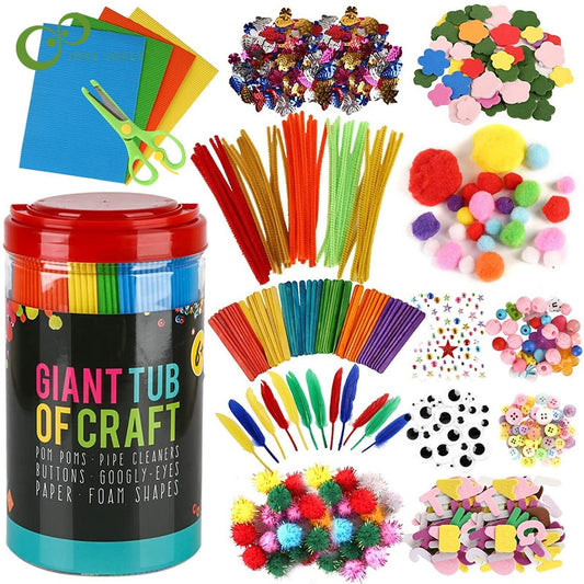 Arts and Crafts Supplies for Kids All in One DIY Crafting School Kindergarten Homeschool Supplies Arts Set Toys for Children