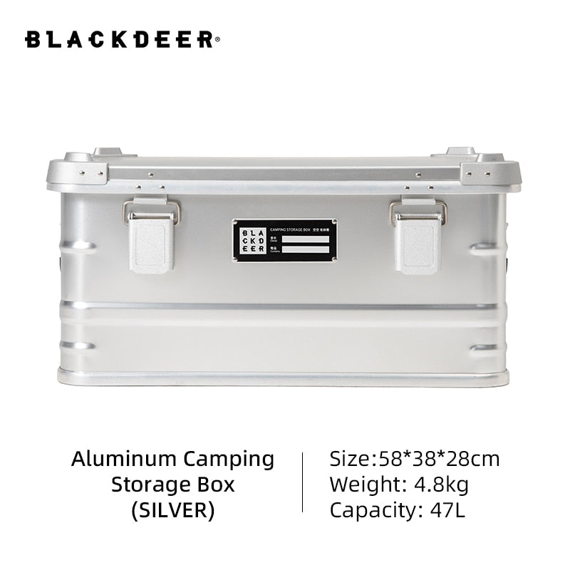 BLACKDEER 47L Aluminum Alloy Box Outdoor Camping Storage Box High-capacity Move House Travel Sundries Trunk Portable Case