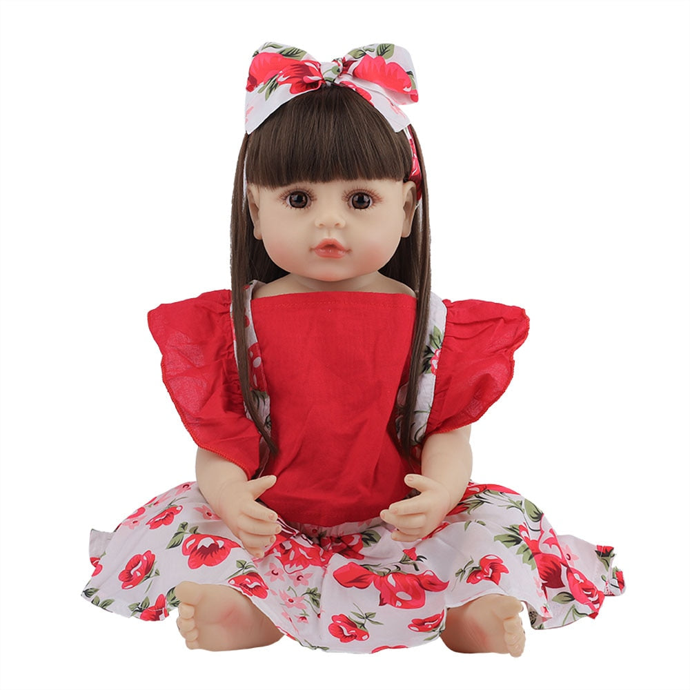 Witdiy 55CM Bebe Doll Bebe Reborn Baby Dolls for Children Toys Toddler Full Body Silicone Girl Reborn Doll with Summer Clothes