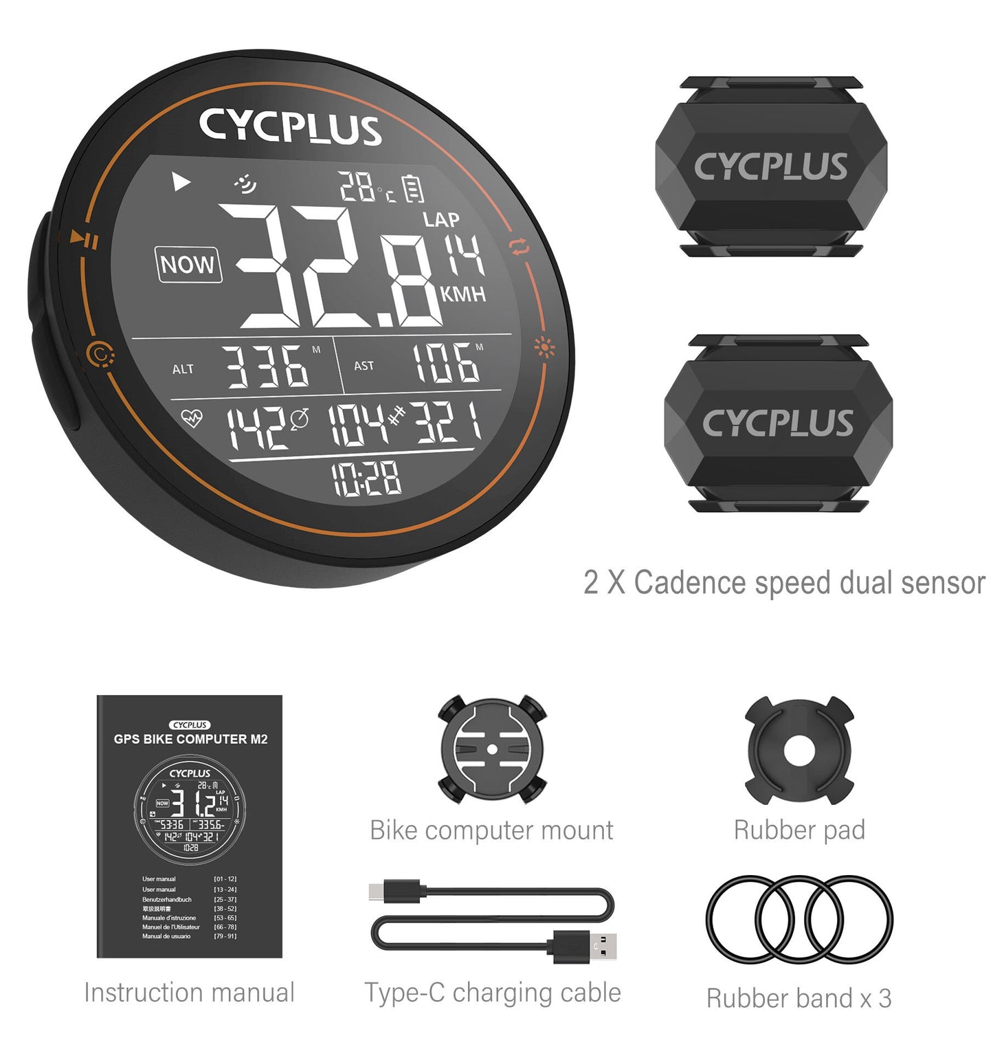 CYCPLUS M2 Wireless GPS Bicycle Computer ANT+ Bluetooth Cycling Road Bike MTB Waterproof Speed Meter Cadence Power Accessories