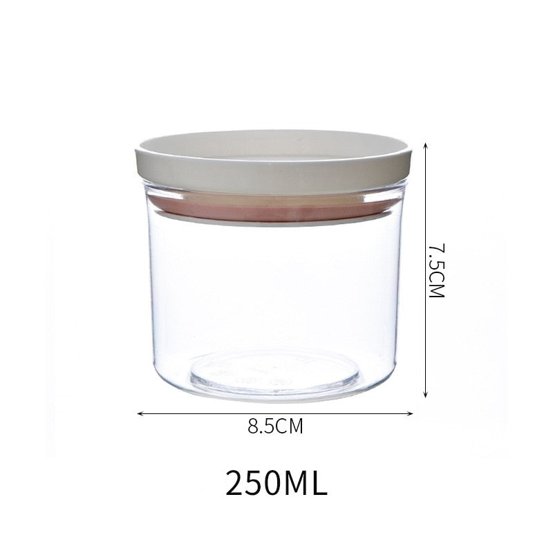 WBBOOMING 2 Different Color Sealed Ring Bottles Kitchen Storage Box Transparent Food Canister Keep Fresh New Clear Container