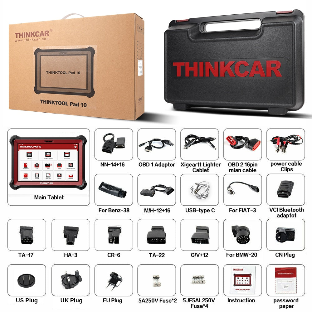 THINKCAR ThinkTool Pad 10 OBD2 Diagnostic Scanner Automotive OBD Auto Diagnostic Tool Active Test ECU Coding Profession OBD2