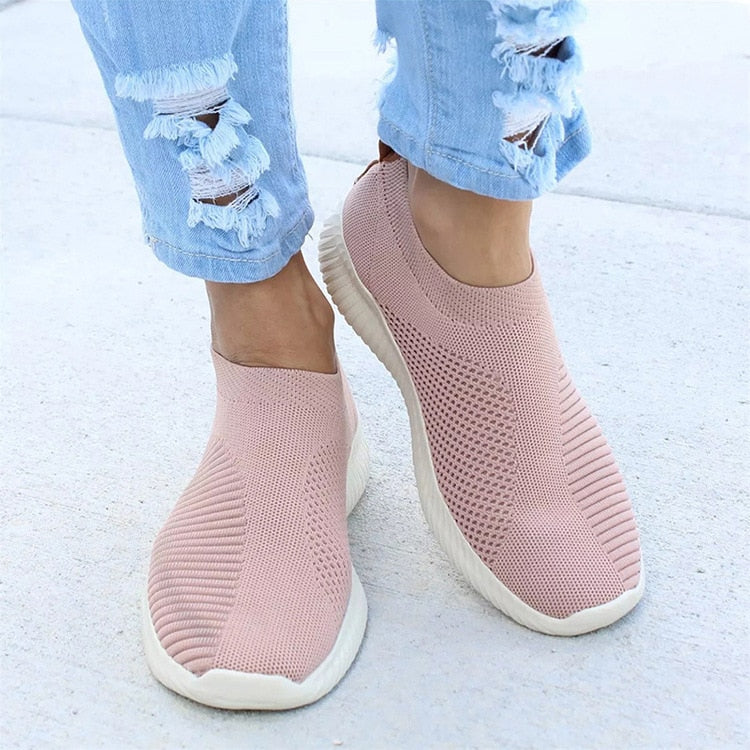 Women Vulcanized Shoes Flat Slip on Shoes Woman Lightweight White Sneakers Summer Autumn Casual Chaussures Femme Basket