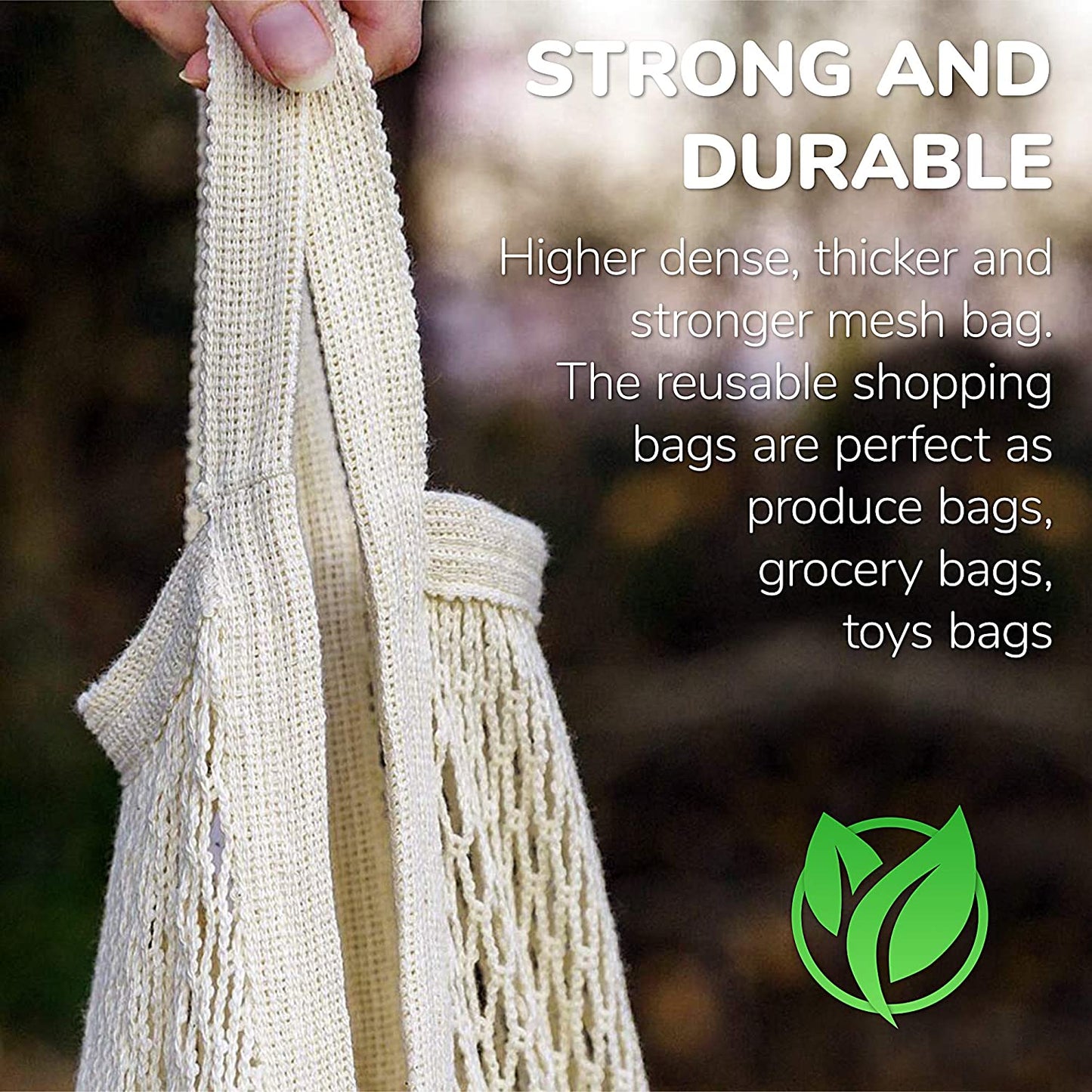 Reusable Fruit Vegetable Bag Washable Cotton Mesh Grocery Bags Cotton String Bags Net Shopping Bags Mesh Bags for Fruit Storage