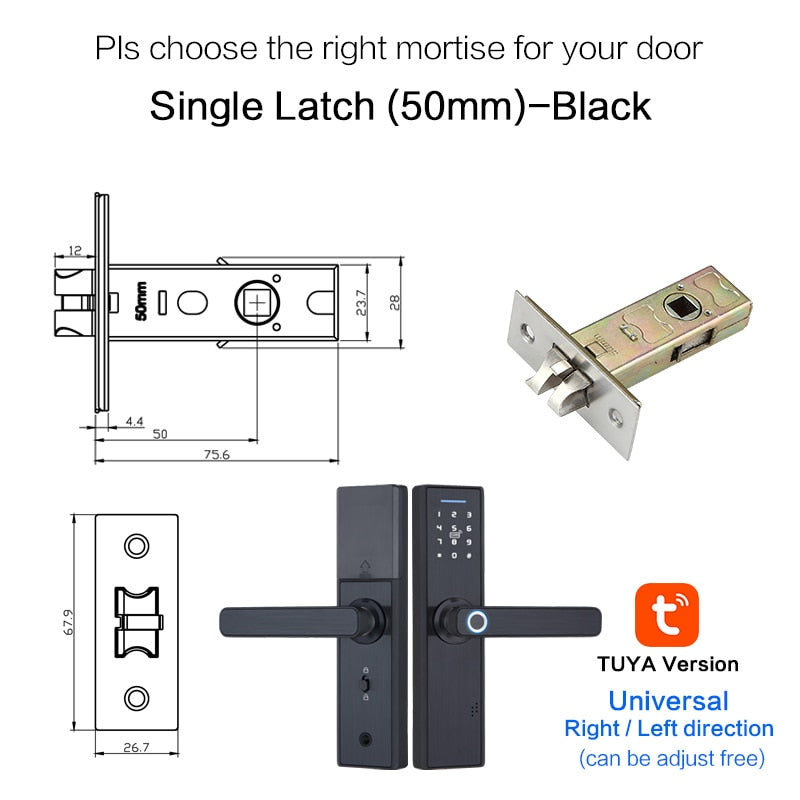 Tuya Biometric Fingerprint Lock, Security Intelligent Smart Lock With WiFi APP Password RFID Unlock,Door Lock Electronic Hotels