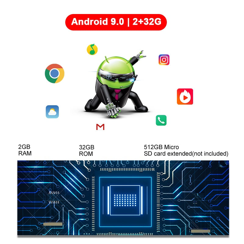 OBDPEAK 4 Cameras 4G Android 9.0 Car Dash Cam GPS Navigation HD 720P Video Recorder Dashboard DVR WiFi App Remote Monitoring