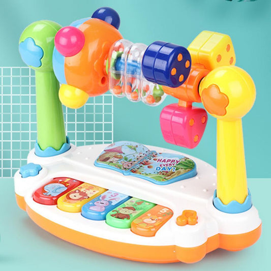 Children Baby Rotating Music Piano with Light Sound Keyboard Piano Baby Play Type Musical Instruments Educational Toy Kids Gift